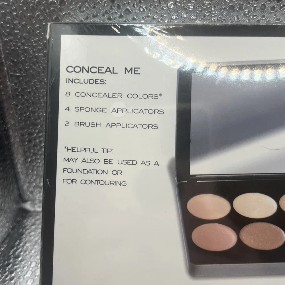 Love ME Conceal Kit 8 Shades‎ 4 sponge 2 Brush Applicators Mirror metal case new
